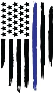 דגל אמריקאי בקו כחול | רעיון מתנה נהדר | מדבקה מדבקות | חבילה 2 | מדבקות 5 אינץ '| S10132